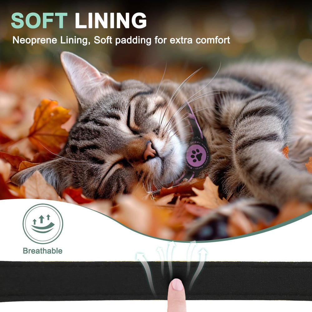 ZOWPET Airtag Cat Collar airTag holder shows secure AirTag placement and tracking.