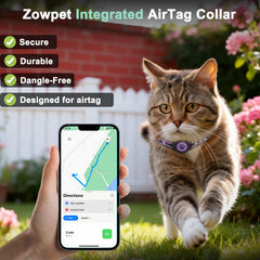 ZOWPET Airtag Cat Collar inner padding ensures comfortable wear during long play.