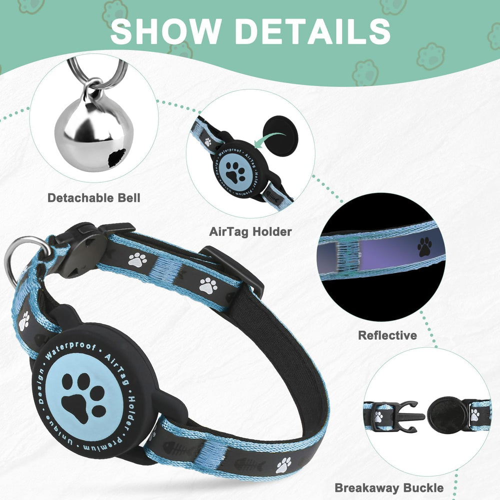 ZOWPET durable heavy-duty blue XS cat collar for daily adventures
