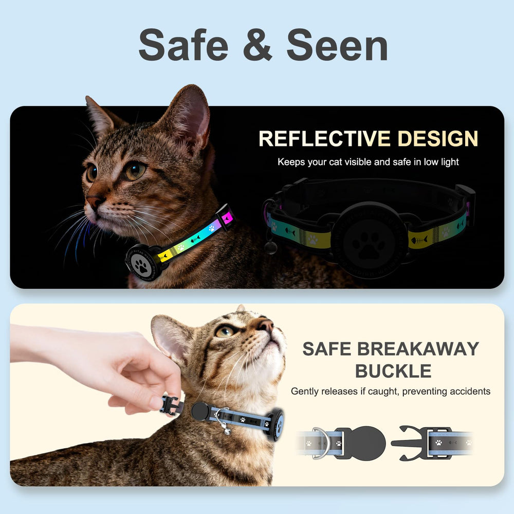 ZOWPET banda reflectante y campana removible para localizar al gato de noche.