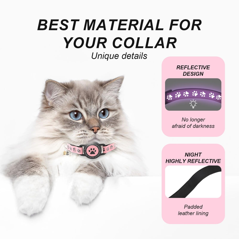 ZOWPET GPS cat collar pink breakaway buckle for safe outdoor play.