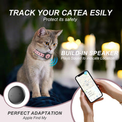 ZOWPET GPS cat collar pink reflective strip enhances night visibility for quick locating.