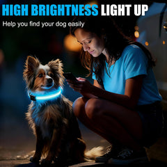 ZOWPET LED dog collar brightness 1600 feet emphasizes long-range visibility.