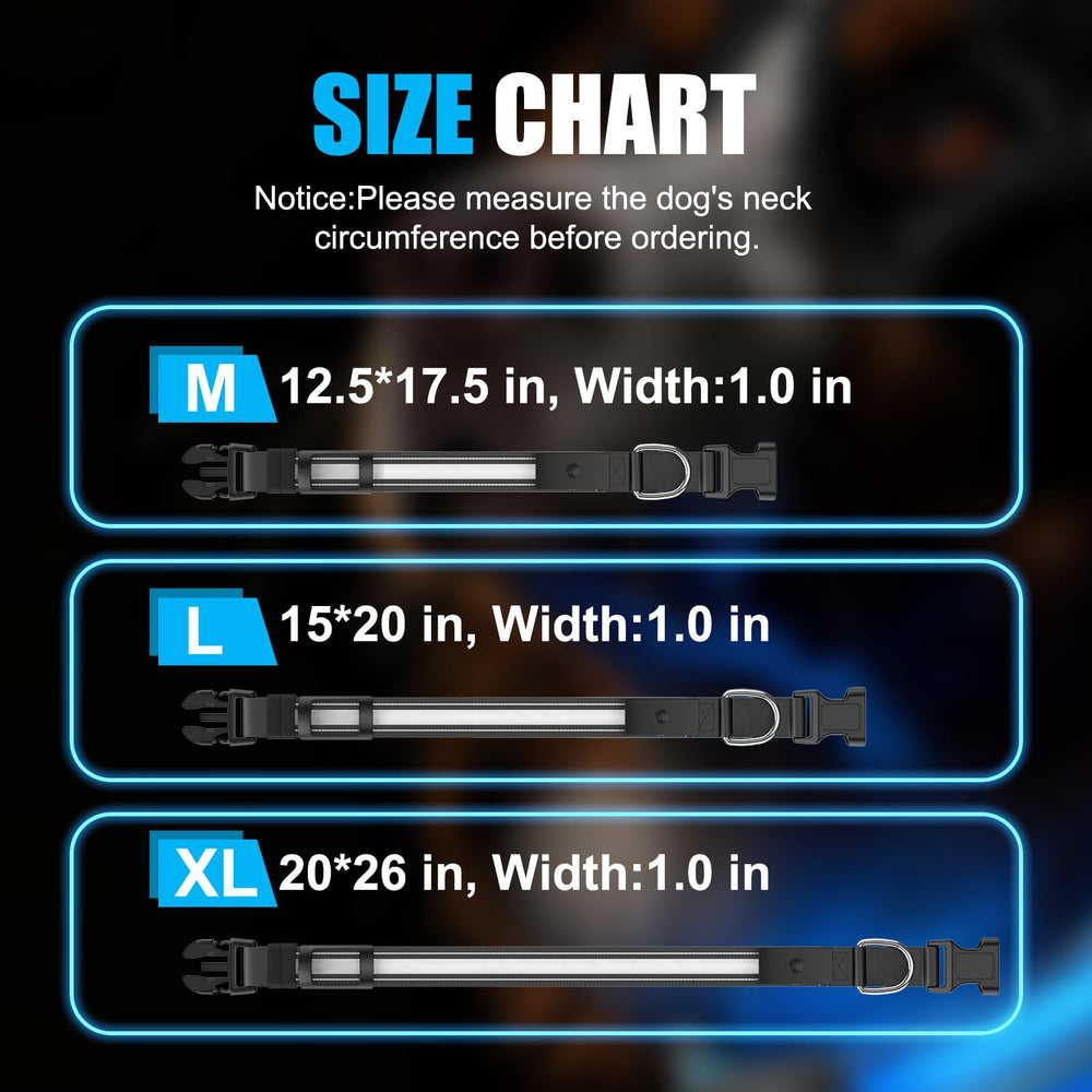 ZOWPET LED dog collar packaging shows included charging cable and quick-start.