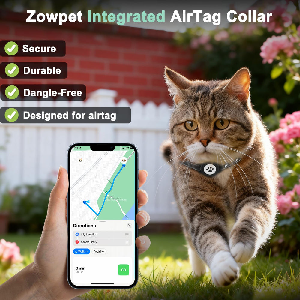 ZOWPET reflective strip cat collar improves night visibility for quick spotting.