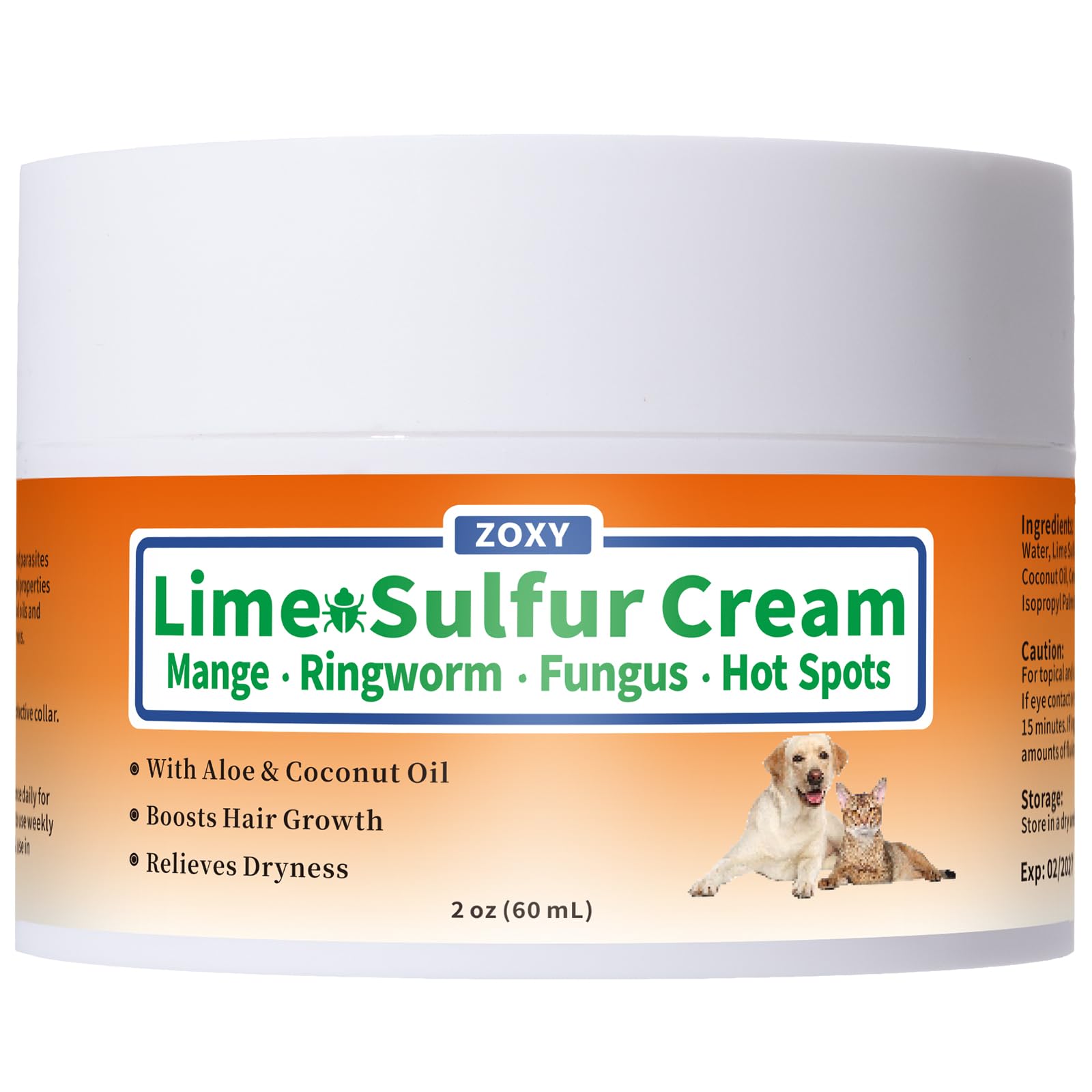 ZOXY Lime Sulfur Cream tube-application for itchy skin relief and comfort.