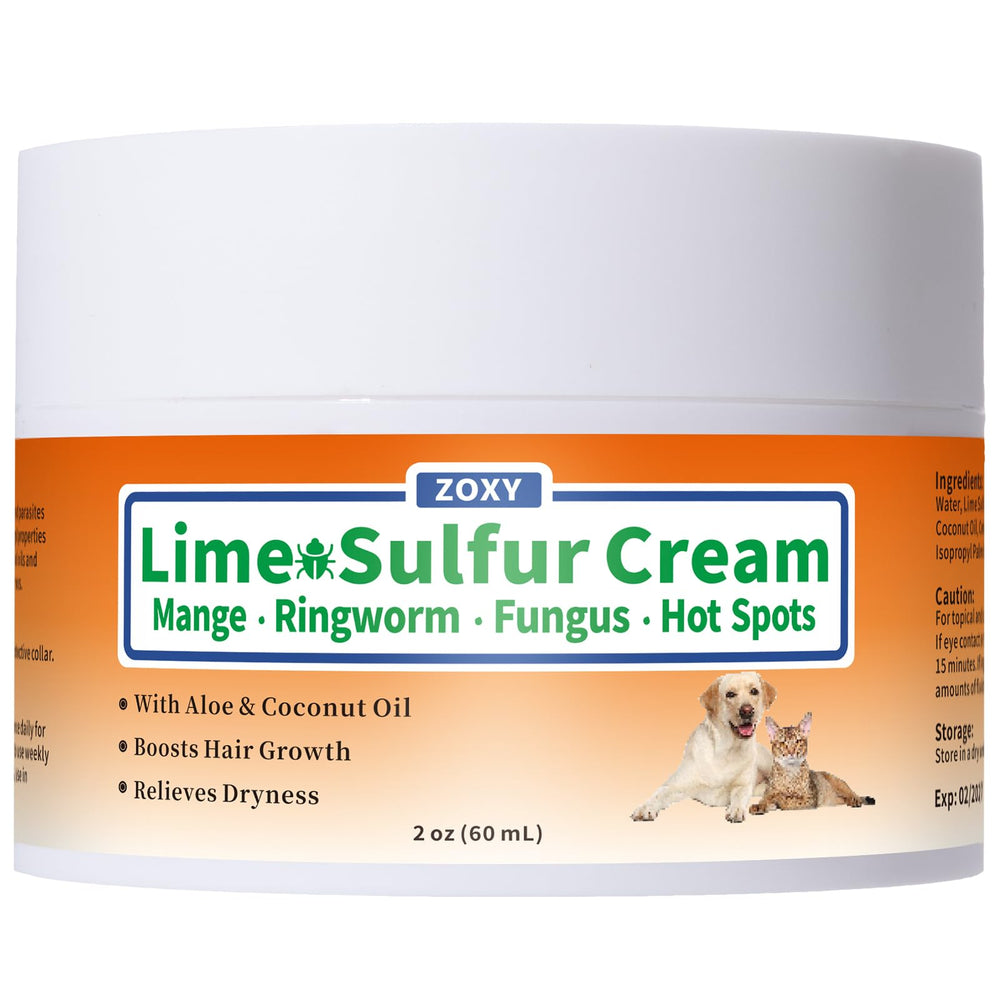 ZOXY Lime Sulfur Cream tube-application for itchy skin relief and comfort.