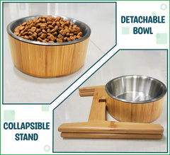 ZPirates bamboo feeding stand showing natural warmth and sturdy support