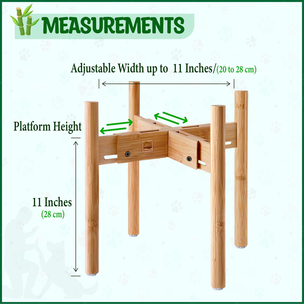 ZPirates dog bowl stand adjustable sideways accommodates various bowls for a secure fit.