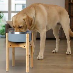 ZPirates bamboo stand fits large ceramic, stainless steel, and plastic bowls.