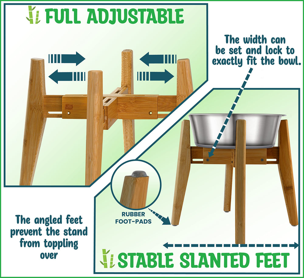 ZPirates adjustable sideways stand accommodates bowls up to 120oz capacity.