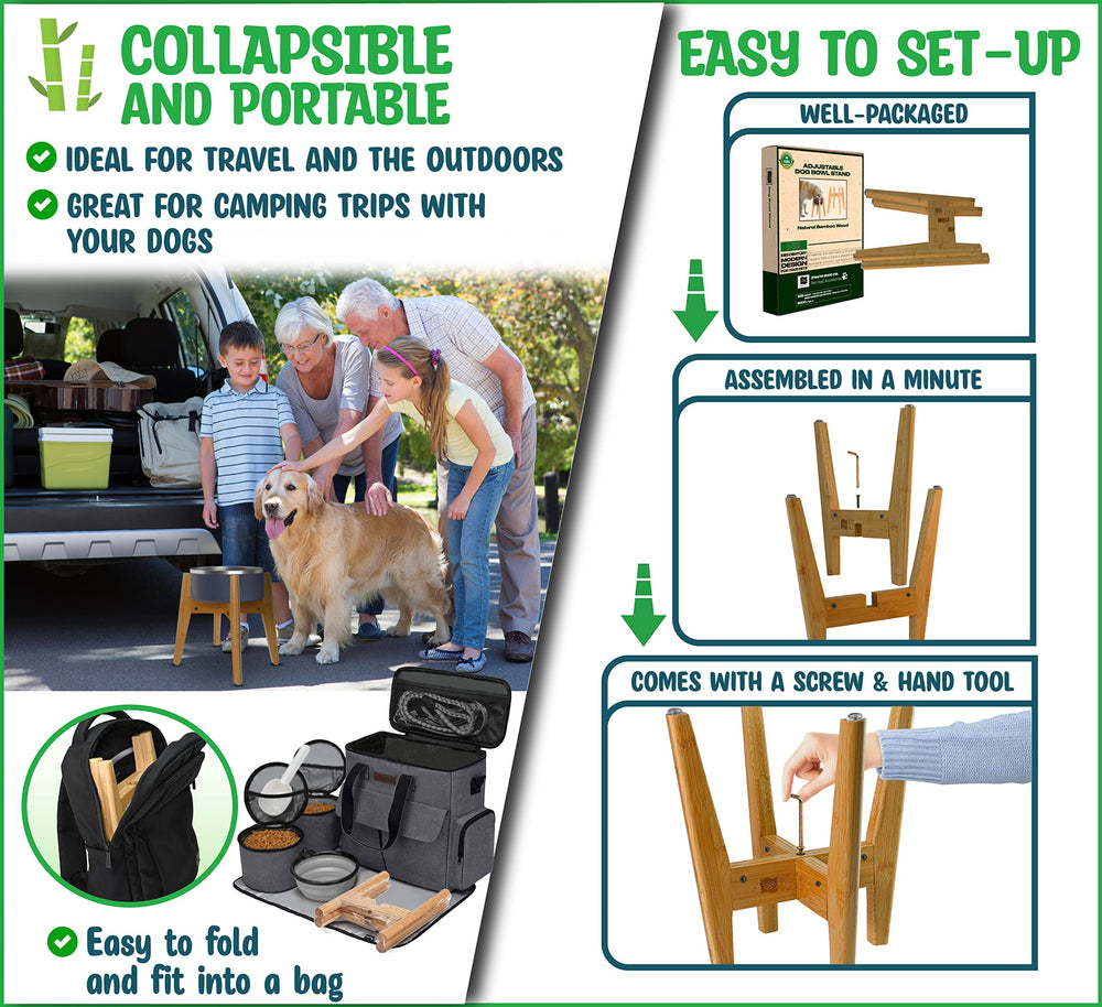 ZPirates portable design folds for travel and camping with pet feeders.