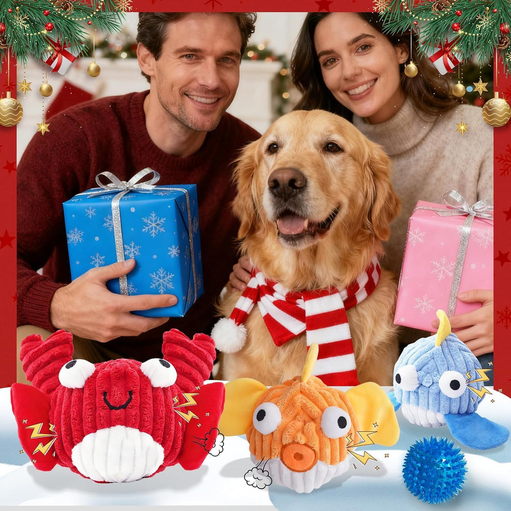 Zrbtk Squeak Dog Toy yellow-fish shape helps provide mental stimulation.