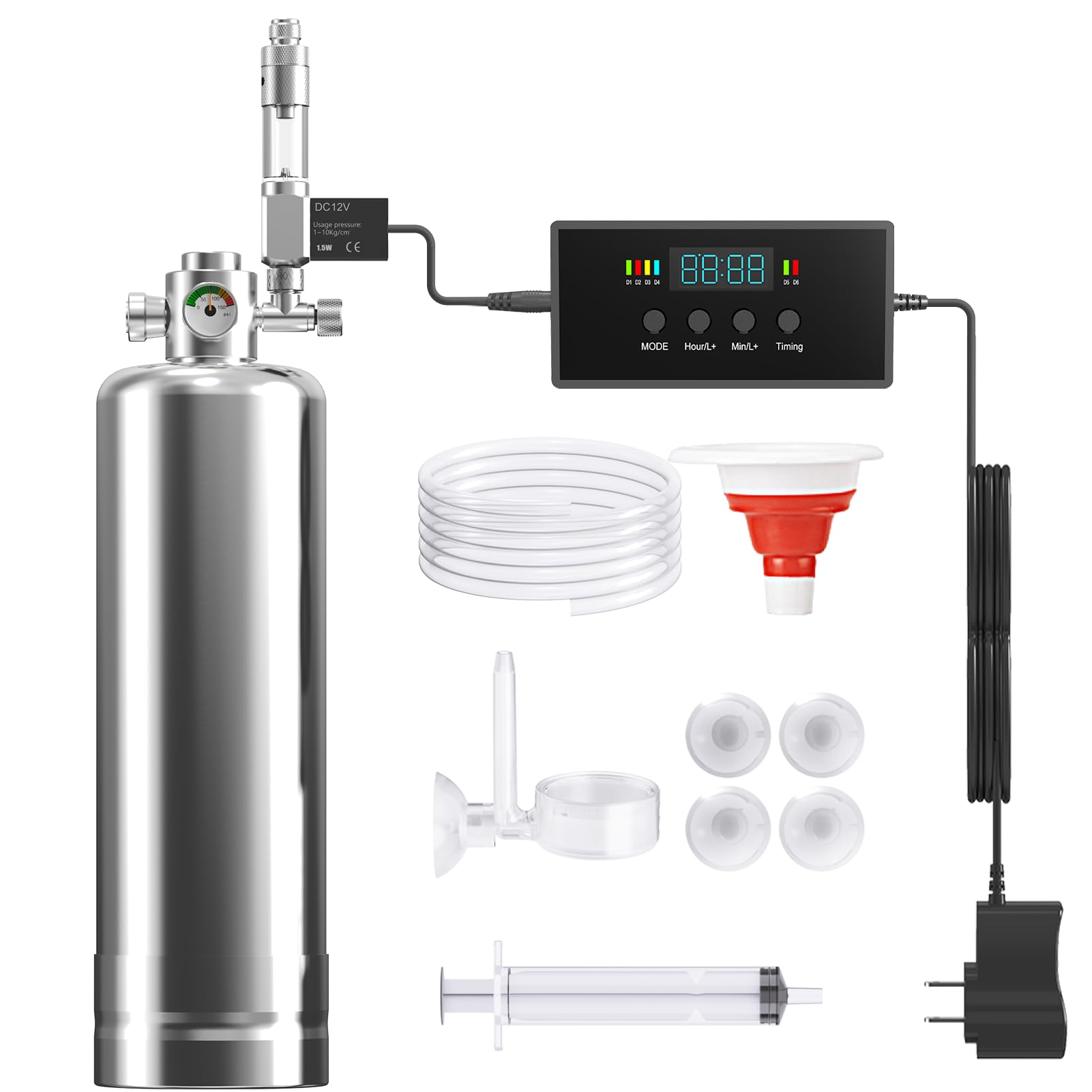 ZRDR aquarium CO2 generator with timer valve ensures consistent dosing for lush plant growth.