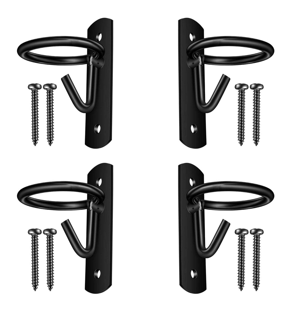 ZRruowin metal bucket hangers wall mount with four hooks for stable stall storage