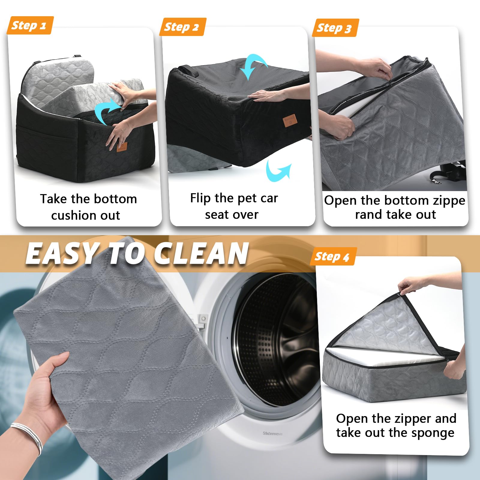Ztinng dog car seat elevated-foam image shows visible memory foam layer