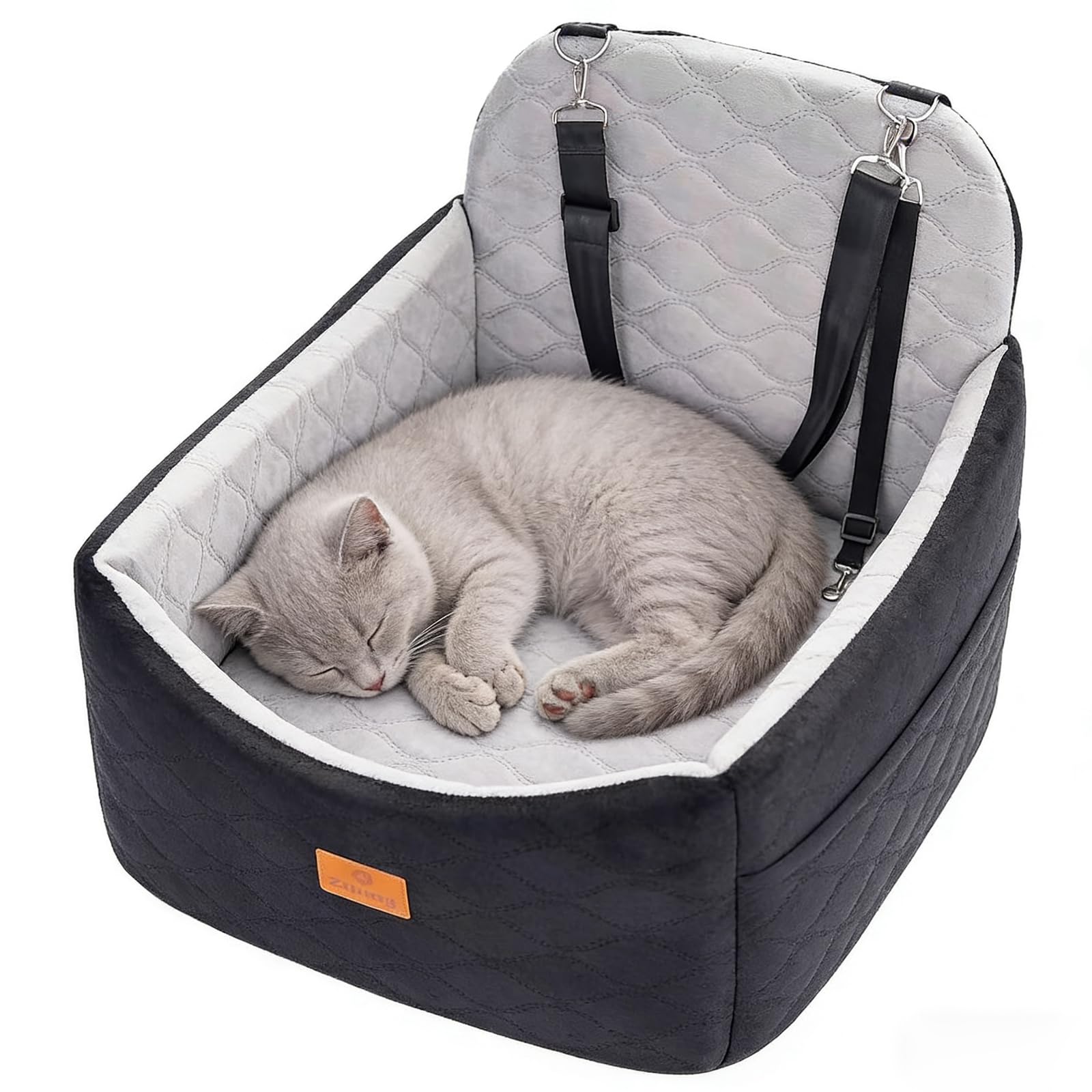 Ztinng dog car seat side view highlights elevated comfort for in-car travel