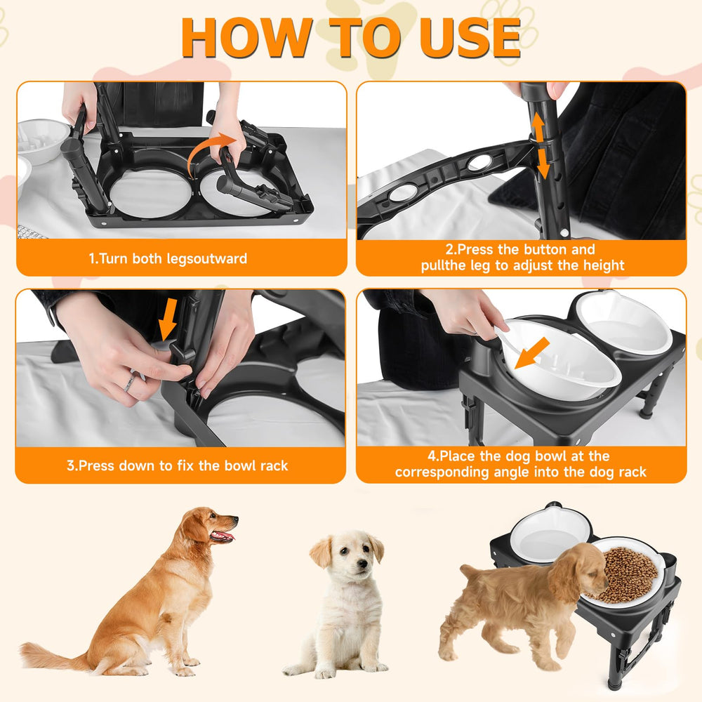 ZTMT five-height adjustable bowl stand adapts as your dog grows.