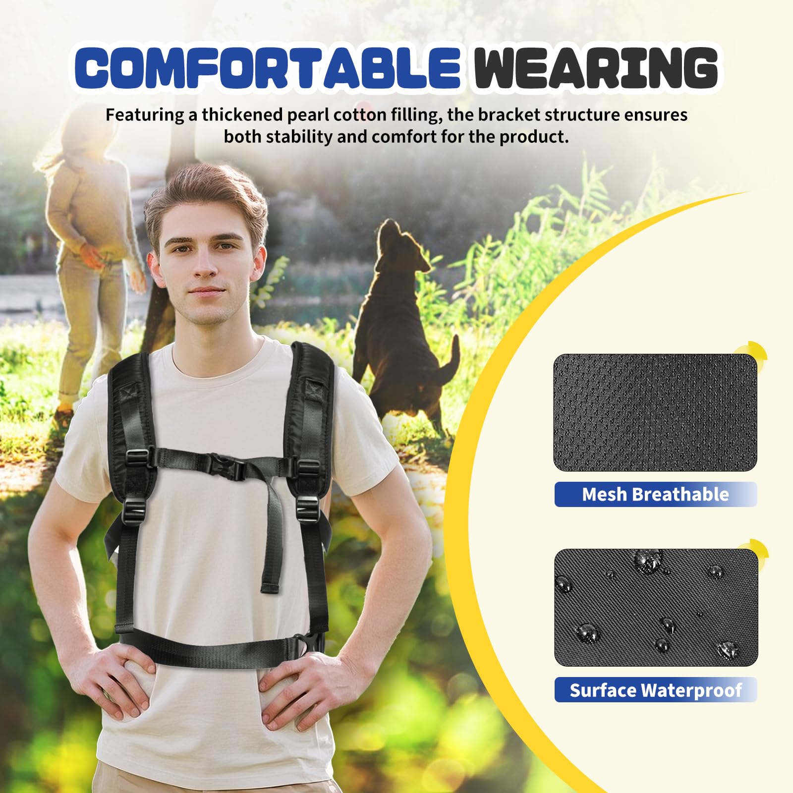 ZTVA dog backpack with adjustable shoulder and waist straps balances load.