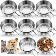 Zubebe eight-piece hanging kennel bowls with clamps provide secure feeding in crates.