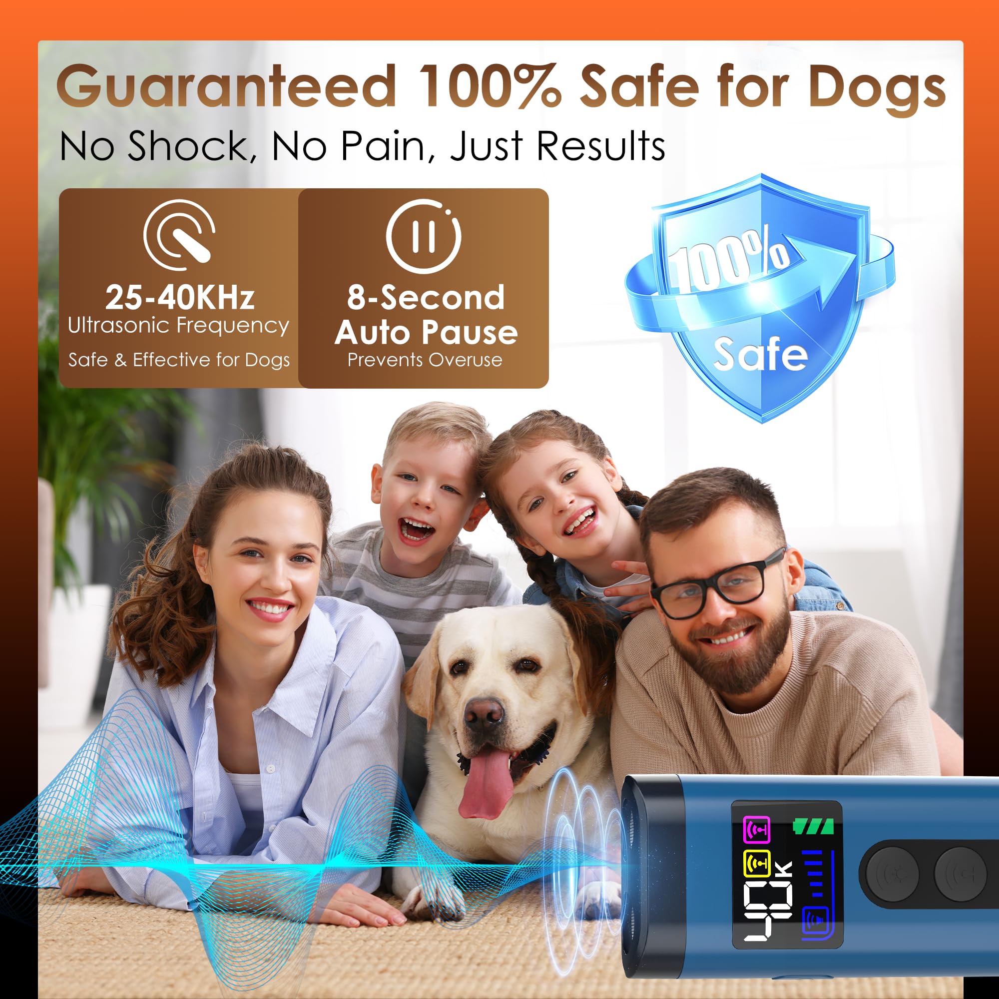 ZUIBAS dog bark deterrent compact design ideal for travel training