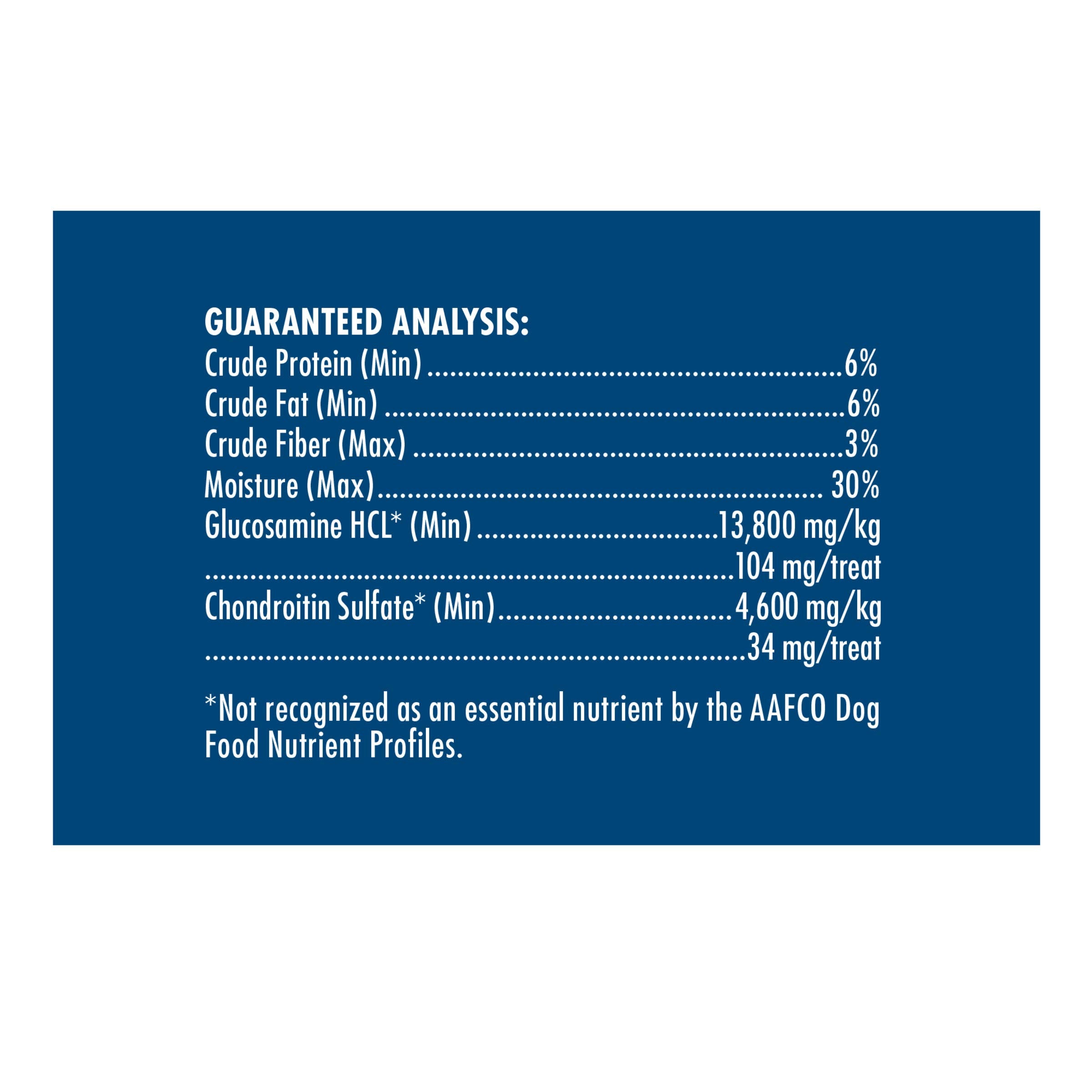 Egg shell membrane shown as a natural joint-support feature in Hip Action treats.