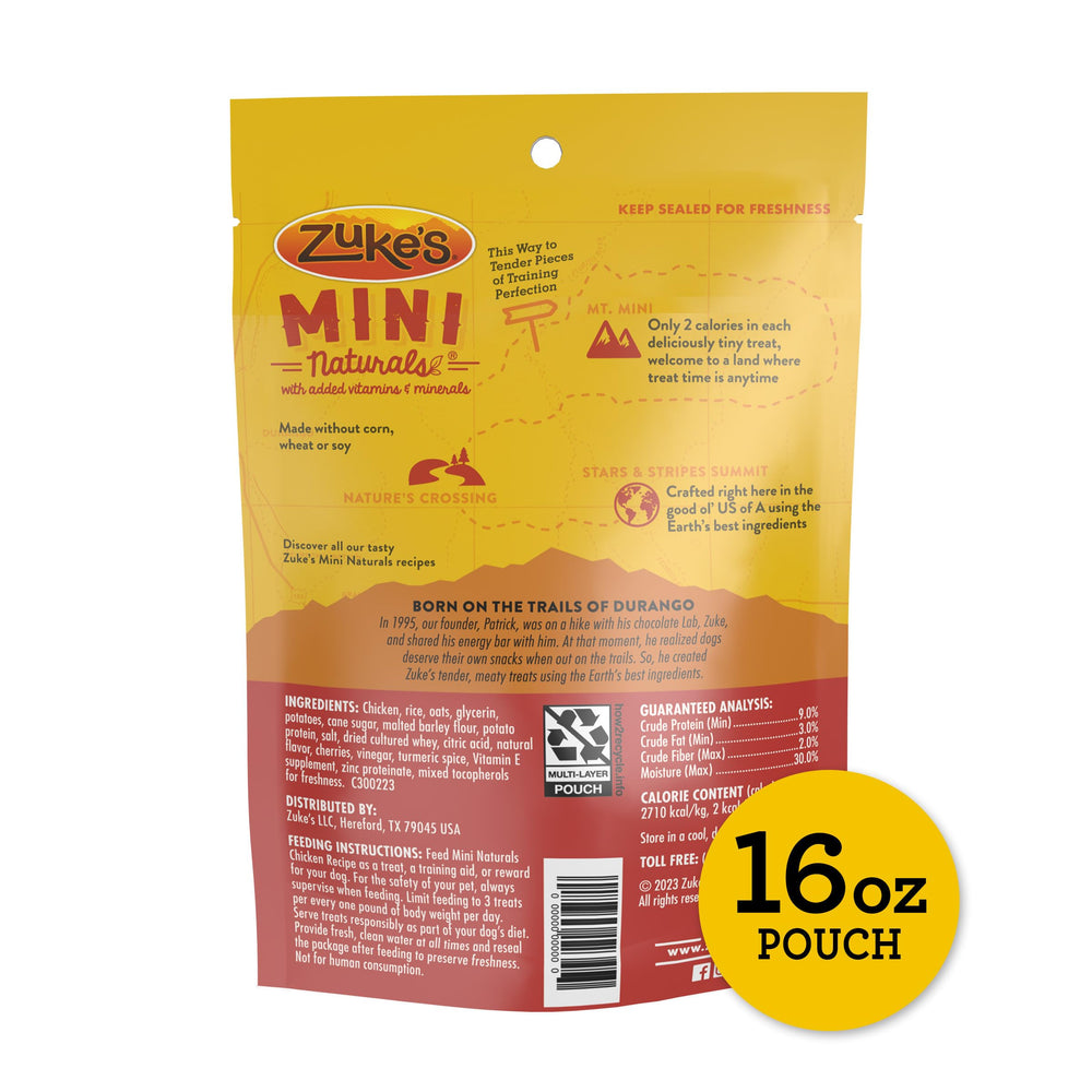 Vitaminas y minerales añadidos en Zuke’s Mini Naturals para perros.