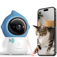 ZUMIMALL Pet Camera Indoor laser toy engages pets with interactive play.