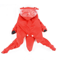 Zunea raincoat boots red dog paws view showcases 2-in-1 protection for messy walks.