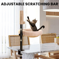 Zupetco Cat Desk Bed under-desk mount demonstrates space-saving design for busy home offices.
