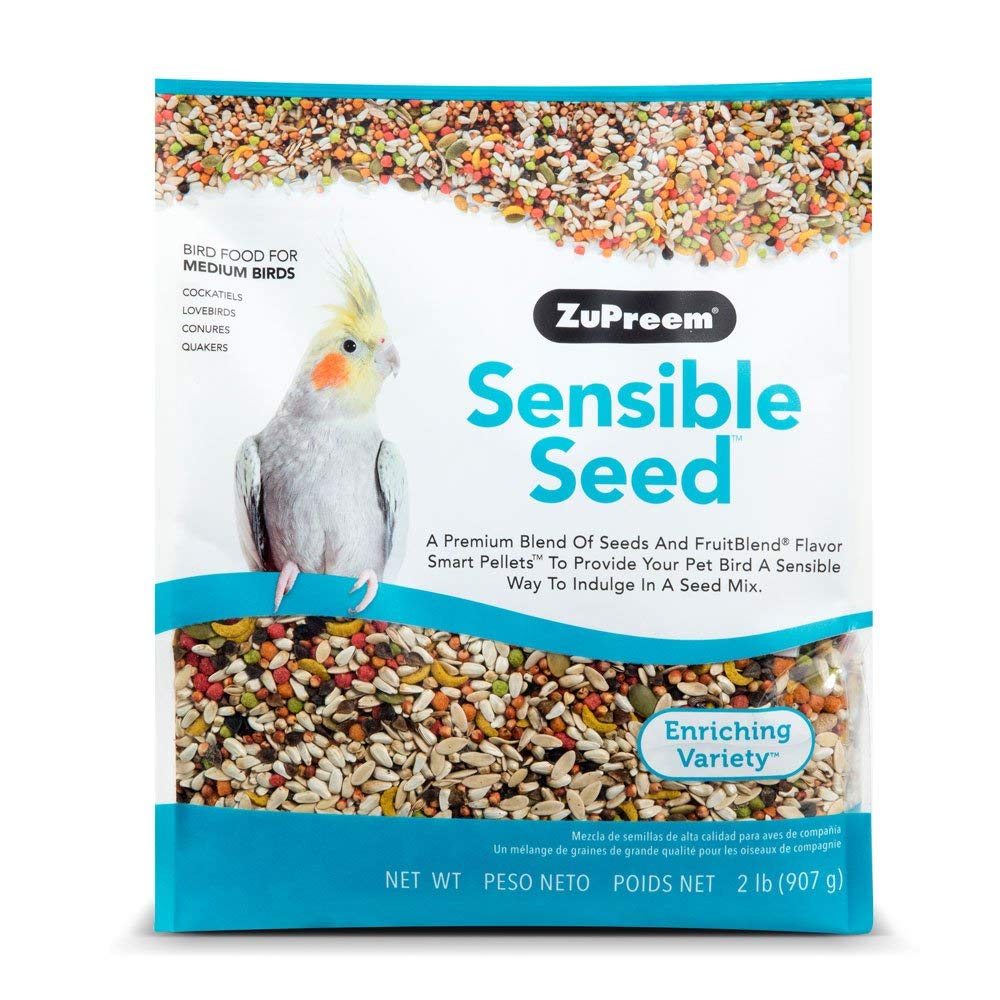 ZuPreem Sensible Seed in a bowl showing varied seeds for daily enrichment