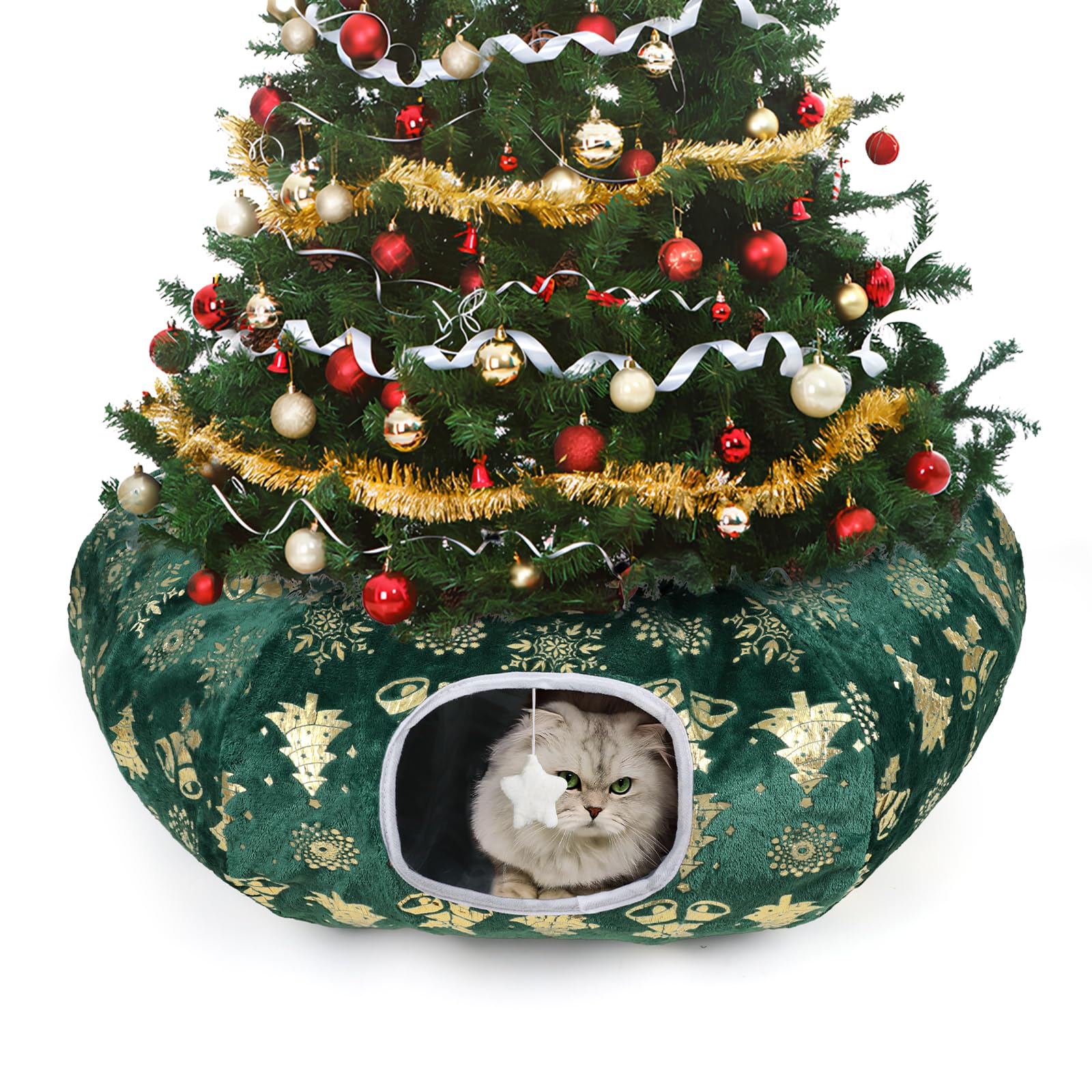 Zuqqony Cat Tunnel Bed donut offers a cozy lounging space for indoor cats