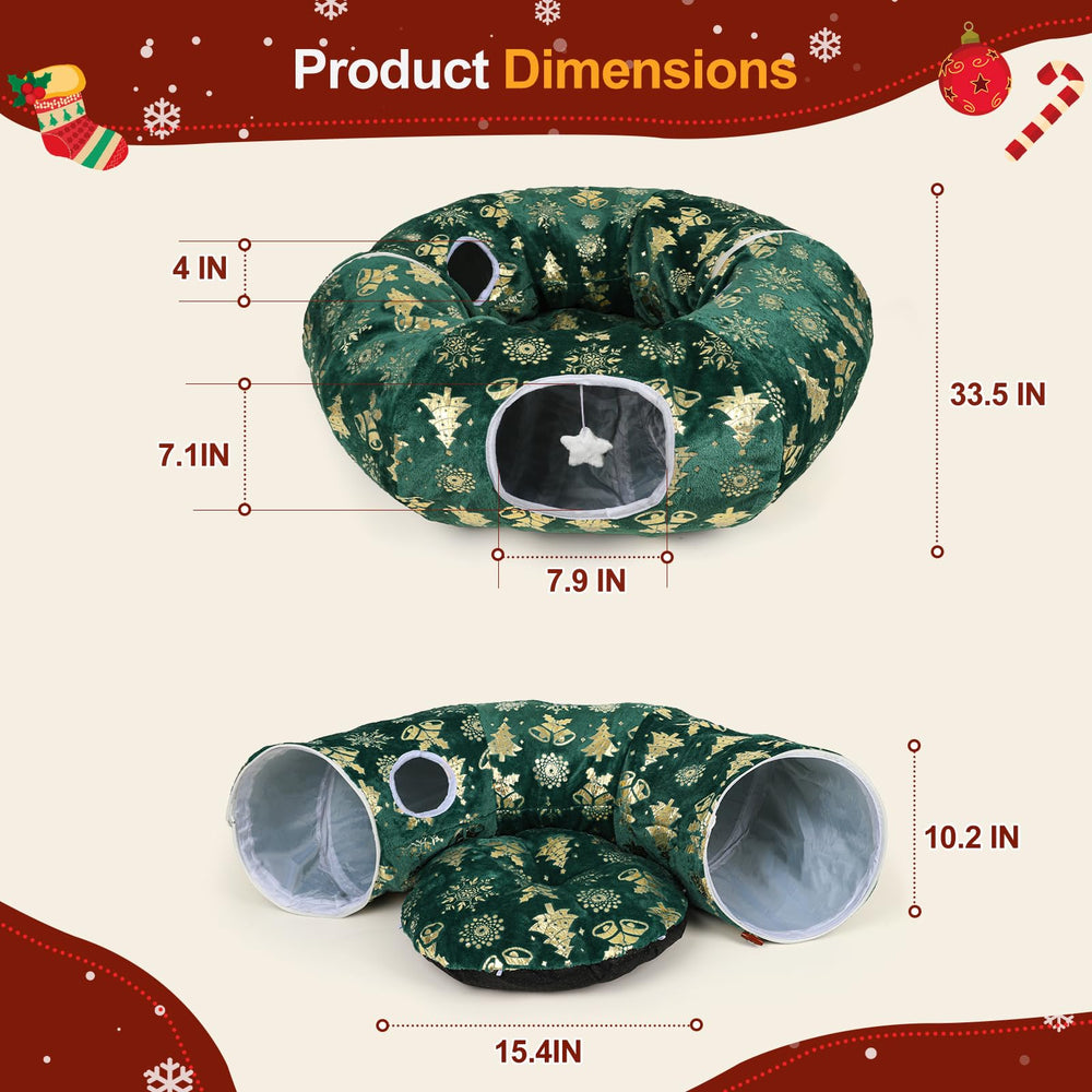 Zuqqony Cat Tunnel Christmas-tree-decoration adds festive flair and seasonal play