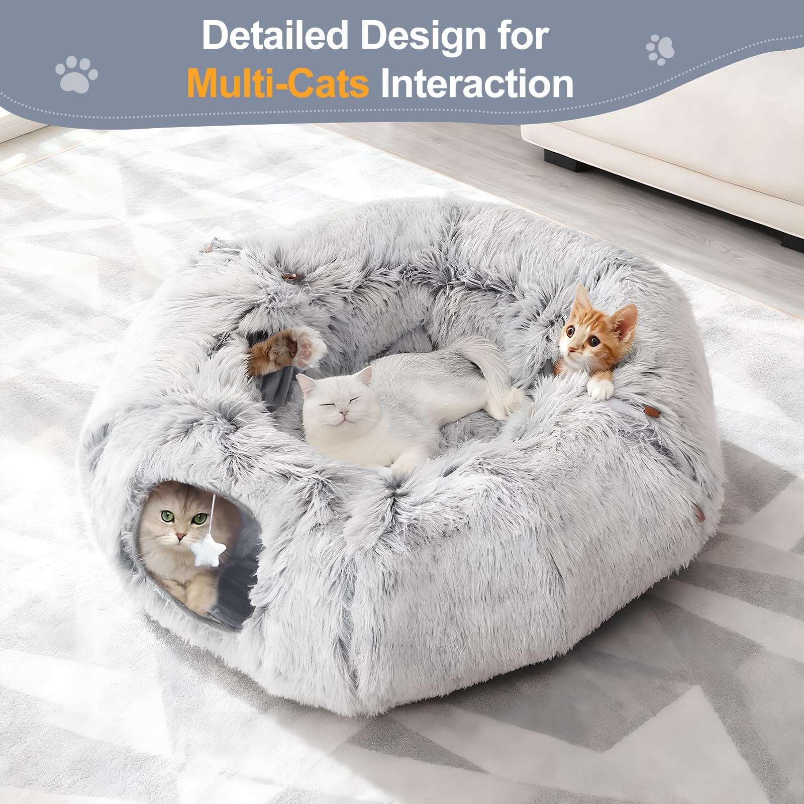 Zuqqony Christmas Tree Tunnel openings show interactive hideaways for curious felines