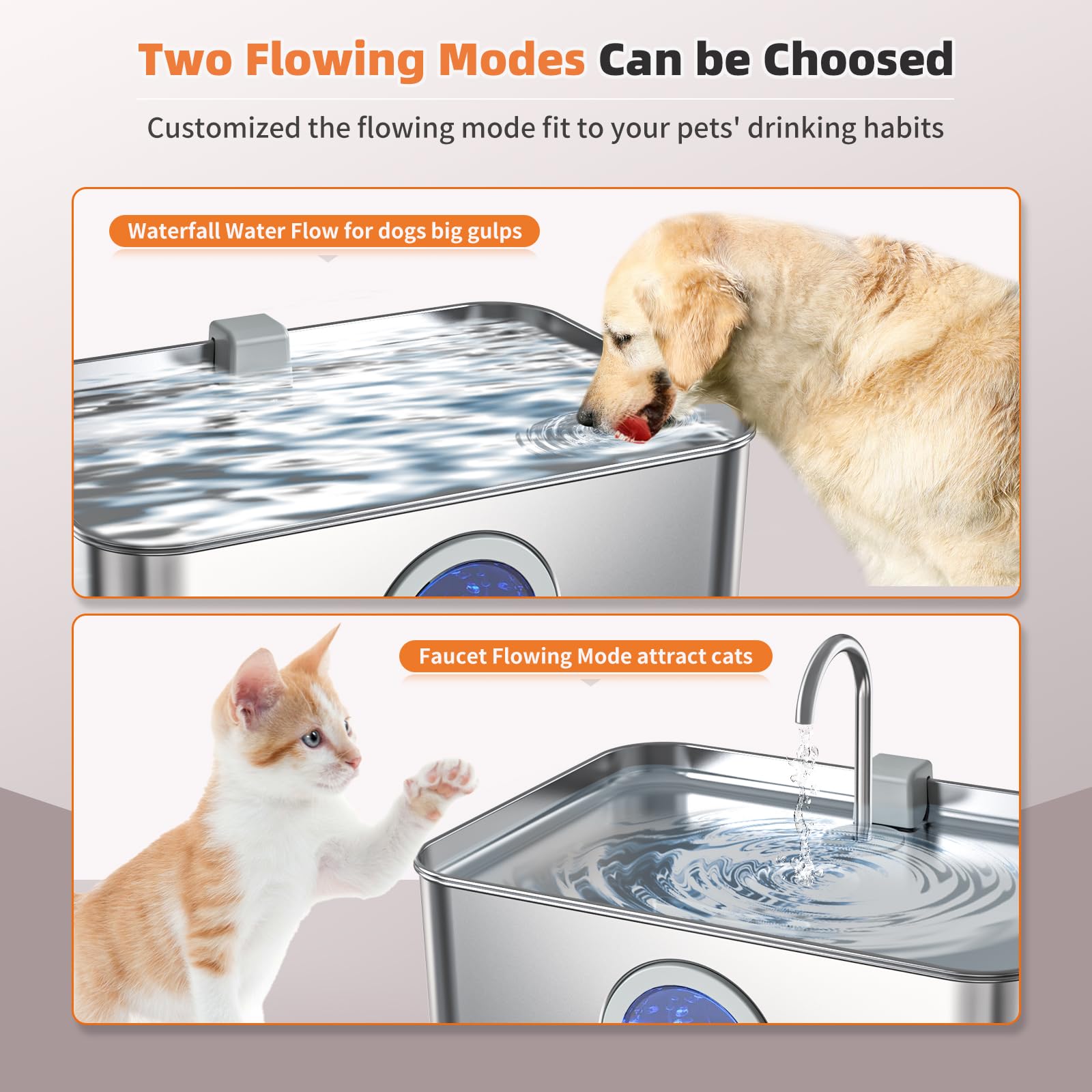 Zuqqony DYSJ01 quiet pump and dual water flow options for pets