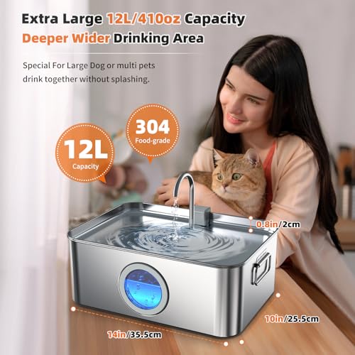 Zuqqony DYSJ01 stainless steel fountain highlights durable construction for pets