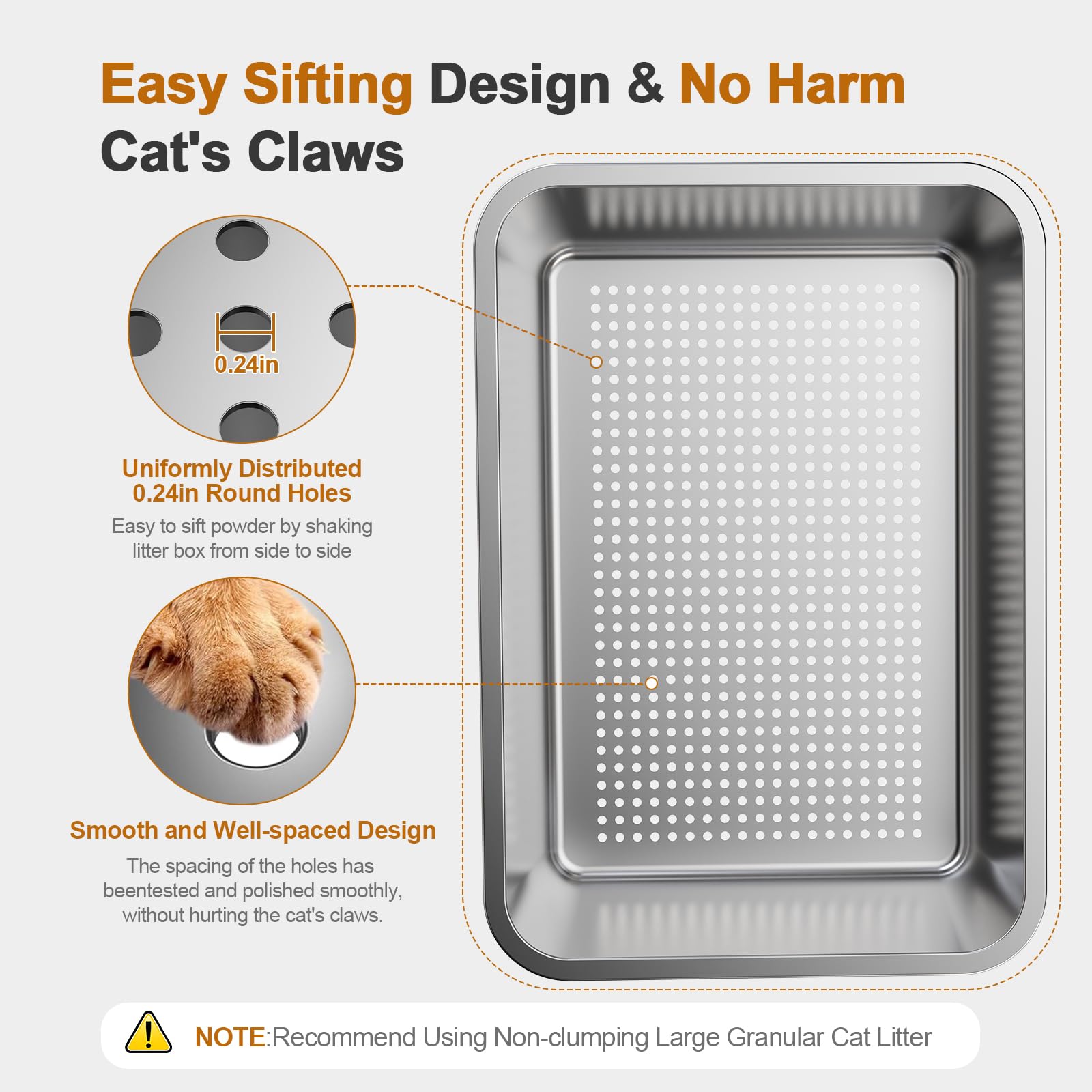 Zuqqony extra-large bottom pan provides roomy space for big or multiple cats.