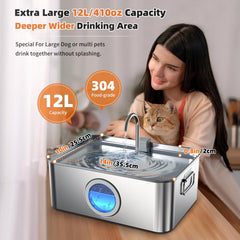 Zuqqony water fountain ultra quiet pump ensures peaceful home for pets.