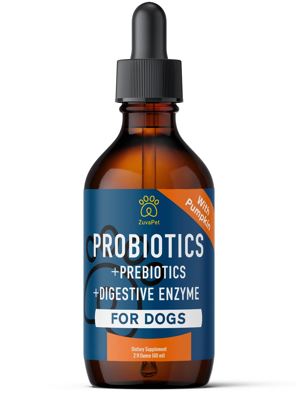 ZuvaPet Probiotics for Dogs drops being poured for easy dosing