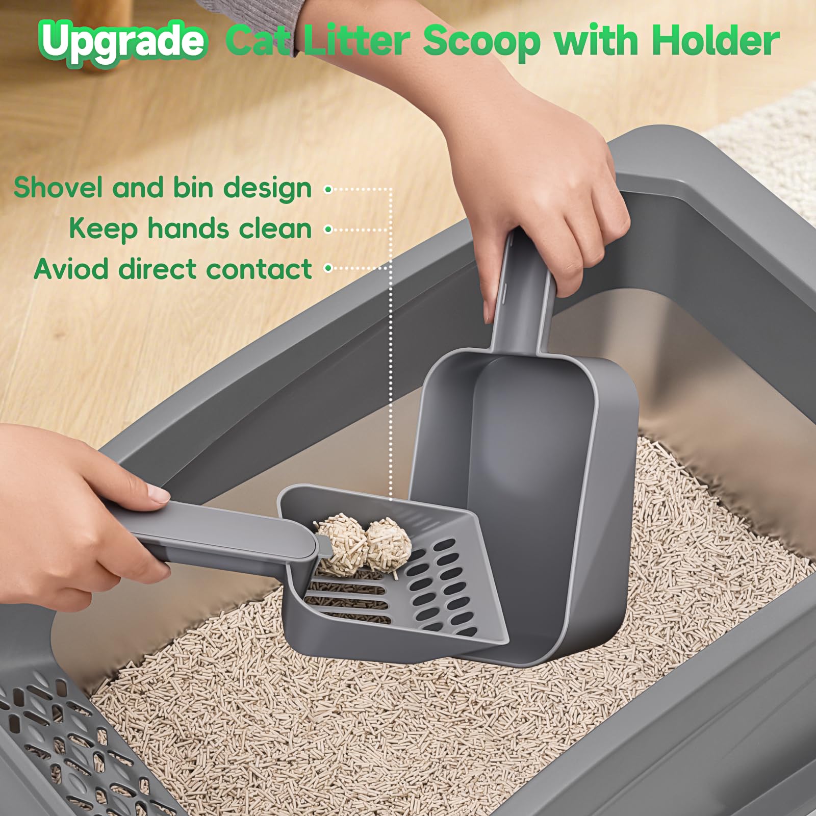 ZVBEK litter box with 12-inch high walls for reduced spills and privacy