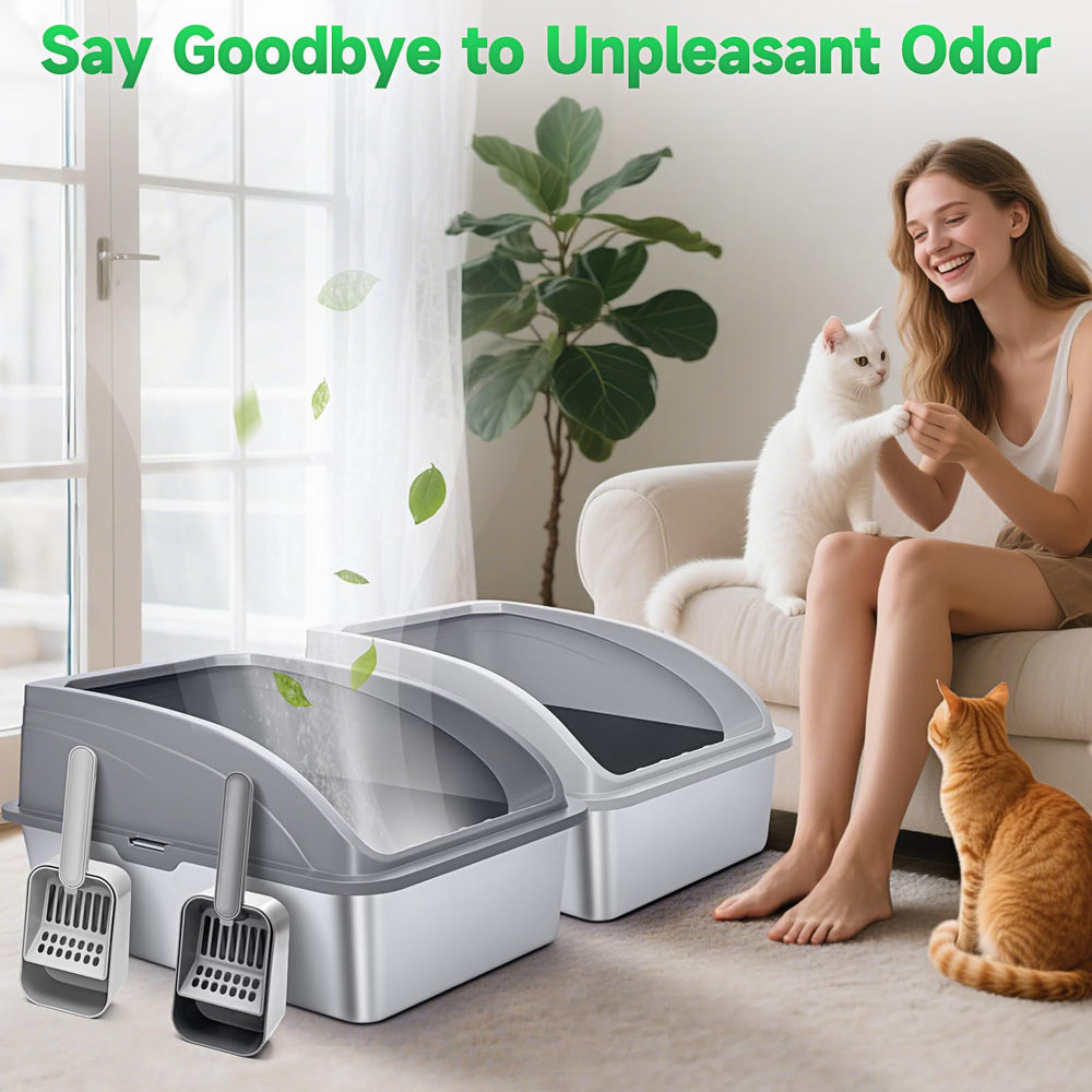ZVBEK litter box includes scoop and stand for convenient maintenance