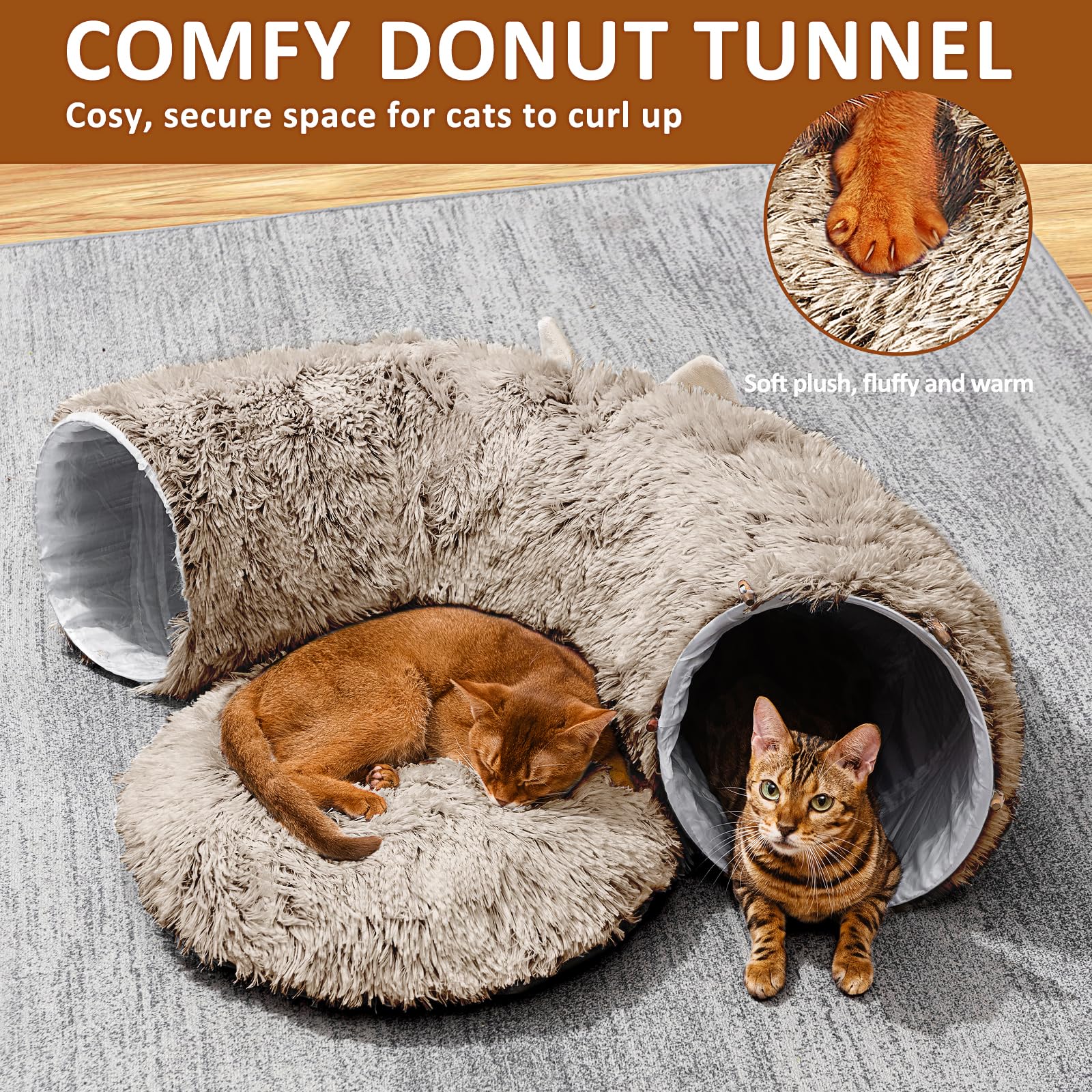The ZVBEK cat tunnel dimensions 36w-36d-11-5h provide spacious lounging.