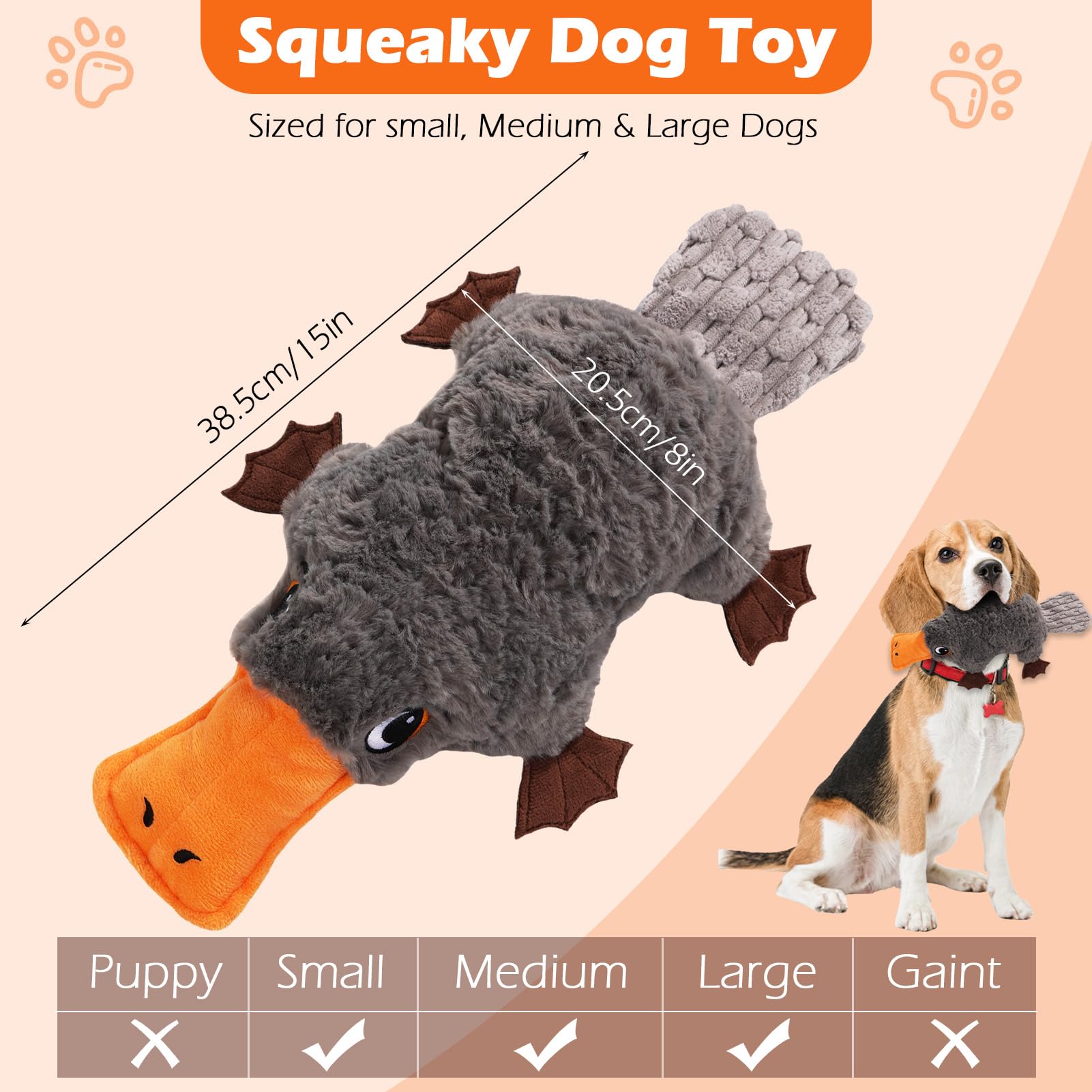 ZYBDP Platypus toy calm training rewards during basic obedience sessions