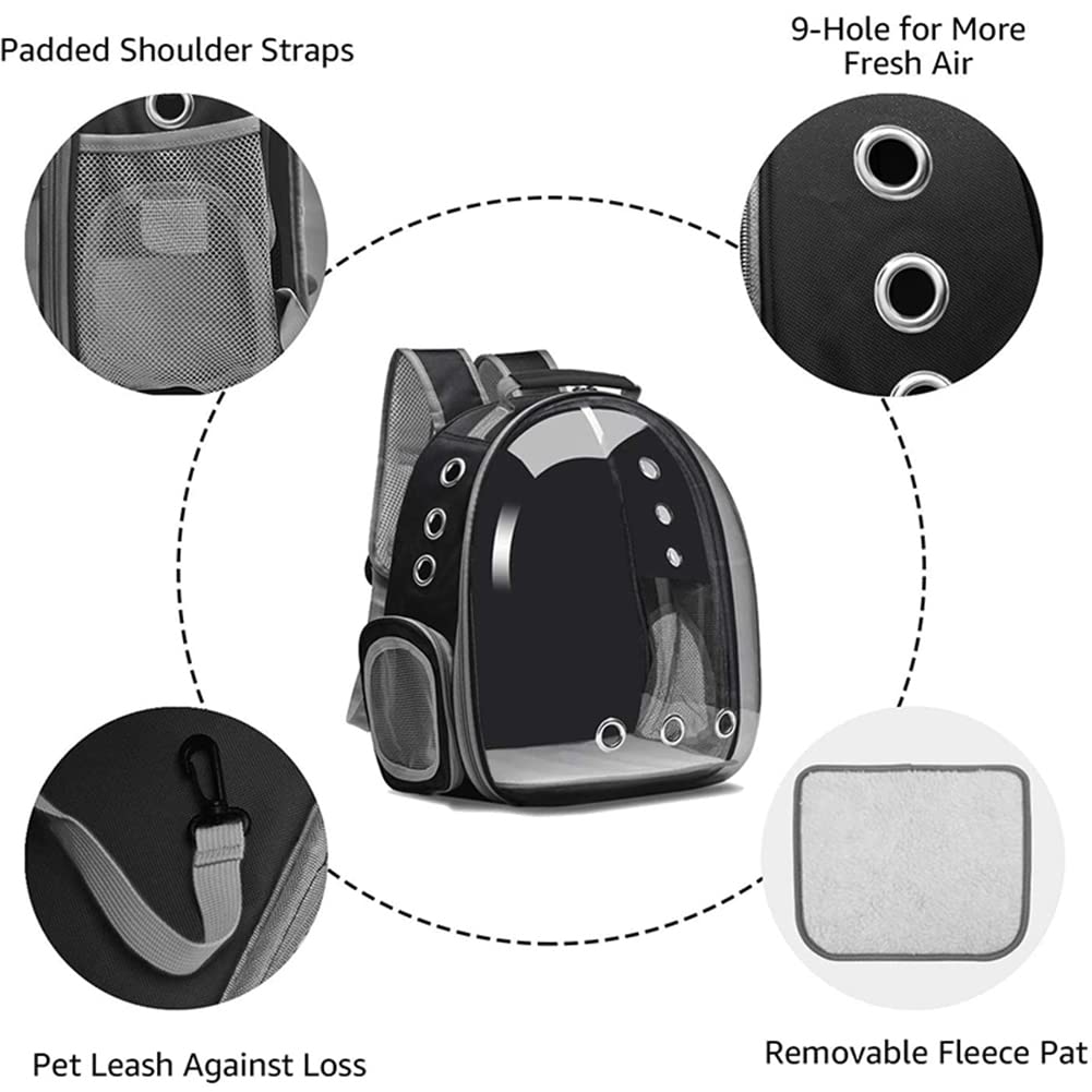 ZYHOAOE bubble backpack vent windows: fresh air for pets during strolls.