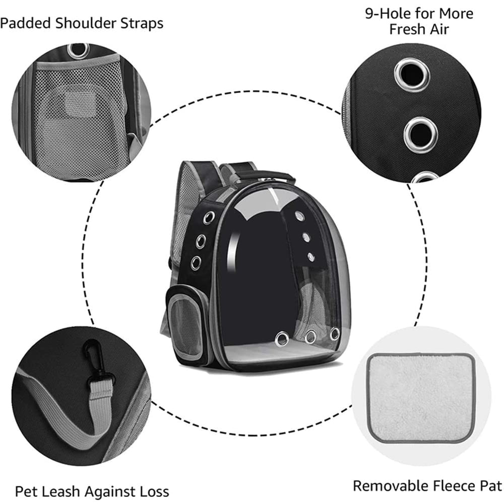 ZYHOAOE bubble backpack vent windows: fresh air for pets during strolls.