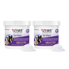 Zymox Advanced Ear Wipes packaging shows a convenient two-pack for daily ear cleaning.