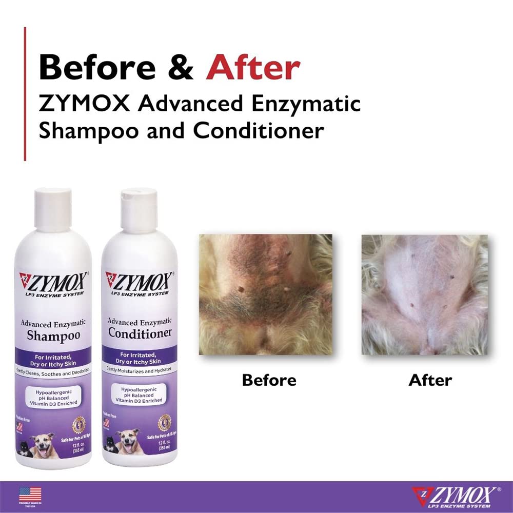 ZYMOX enzymatic system promotes coat health and gentle care for animals of all ages.