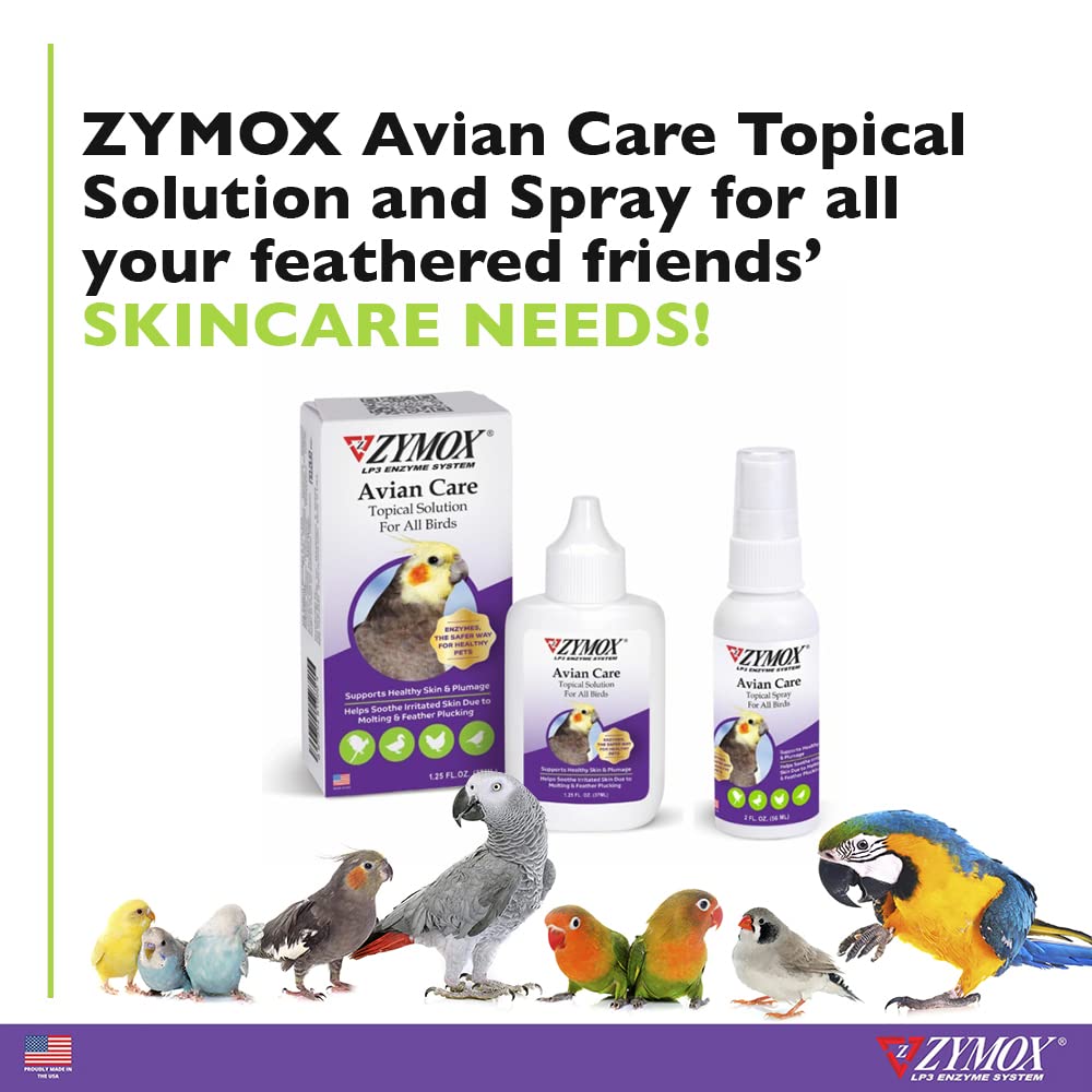 Zymox Avian Care Topical Spray packaging displayed on shelf