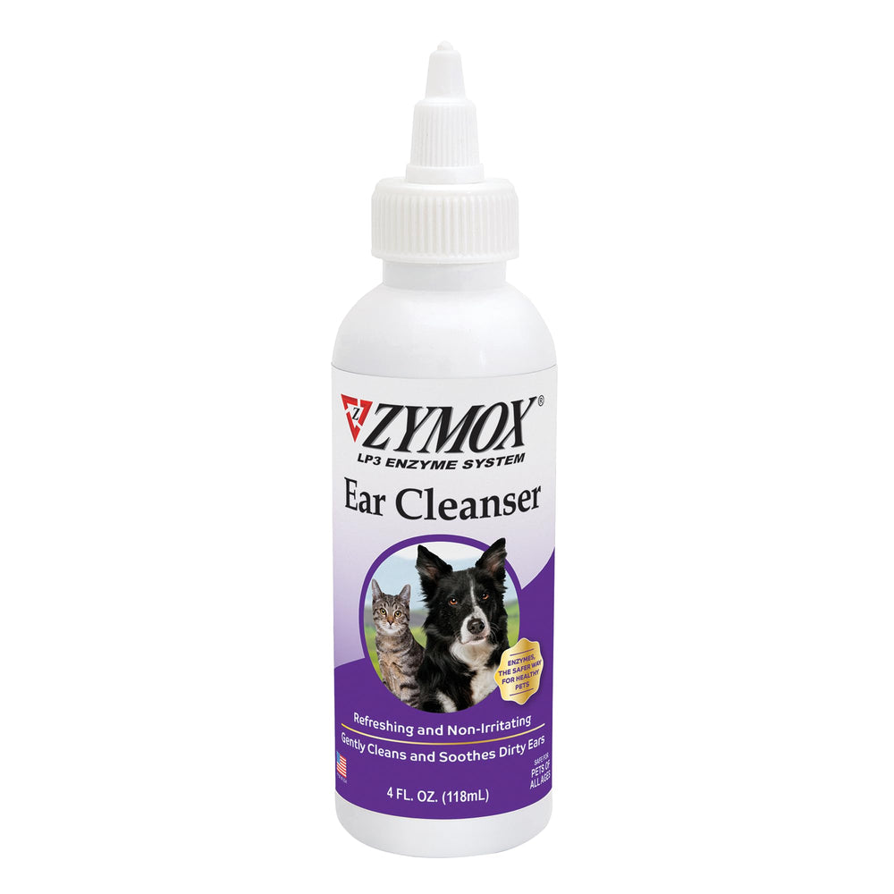 Zymox ear cleanser bottle for safe pet ear cleaning
