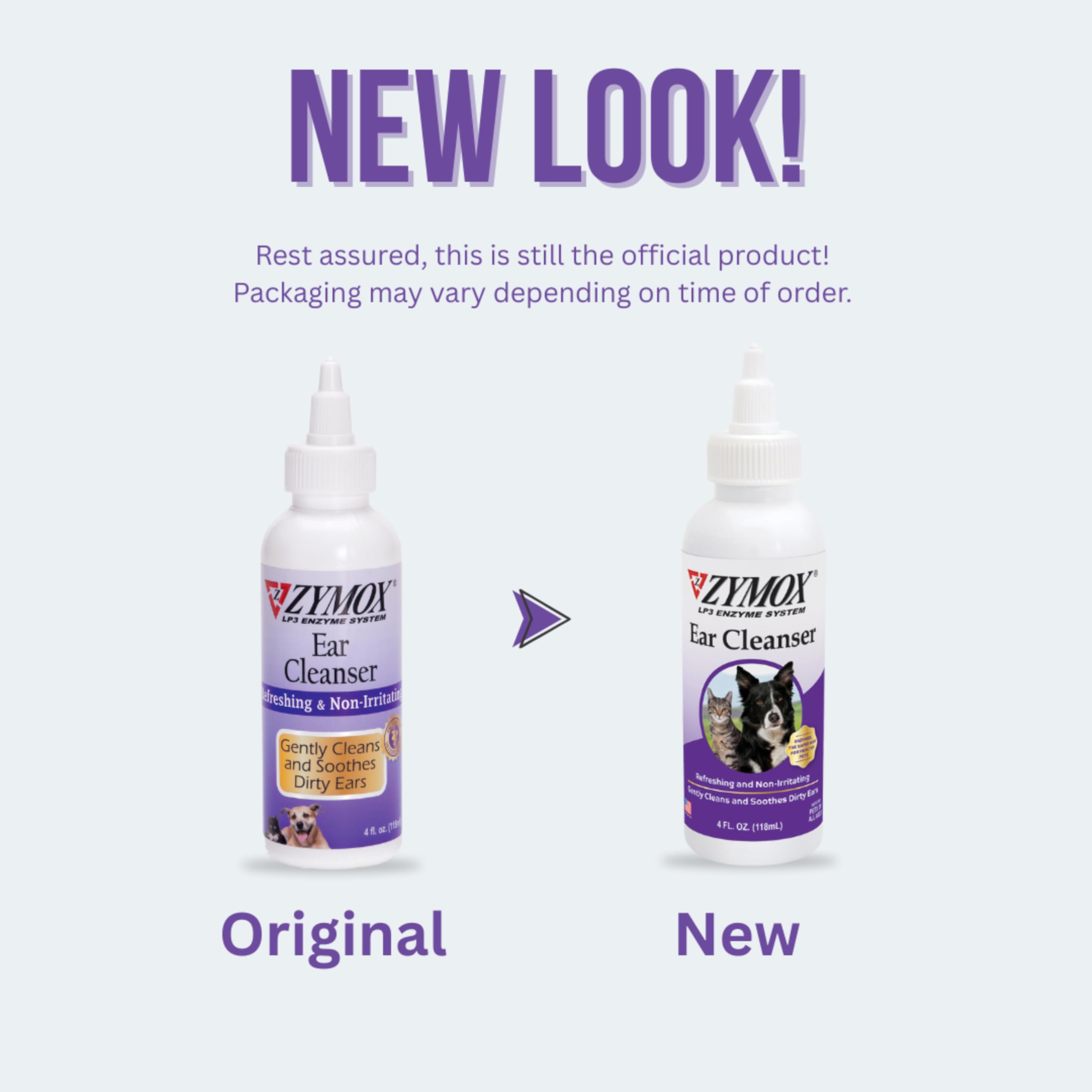 Zymox ear cleanser pour showing a gentle solution for routine cleaning